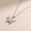 Dainty Marquise Crystal Butterfly Necklace Pendant